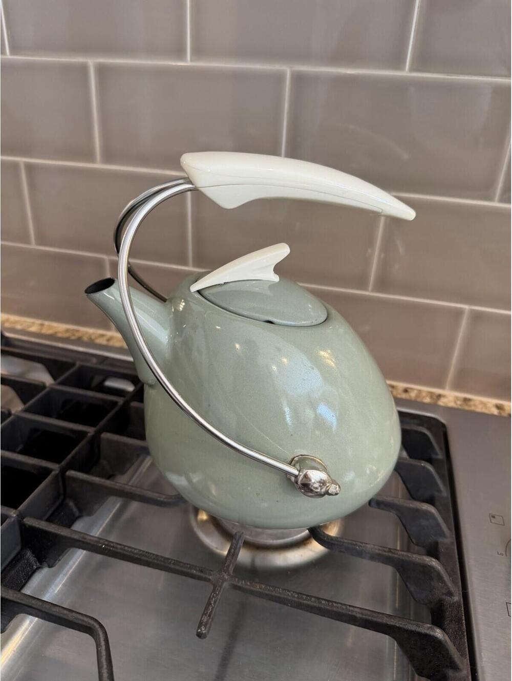 Vintage MCM Noritake Colorwave Sage Green Tea Kettle Space Age Atomic Clean